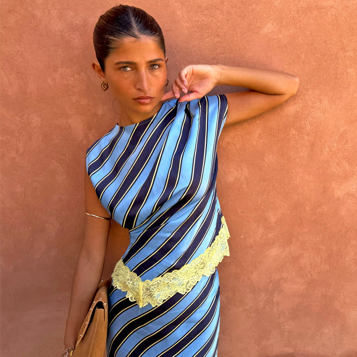 Stripe A-Symmetrical Top | Never Fully Dressed Latest