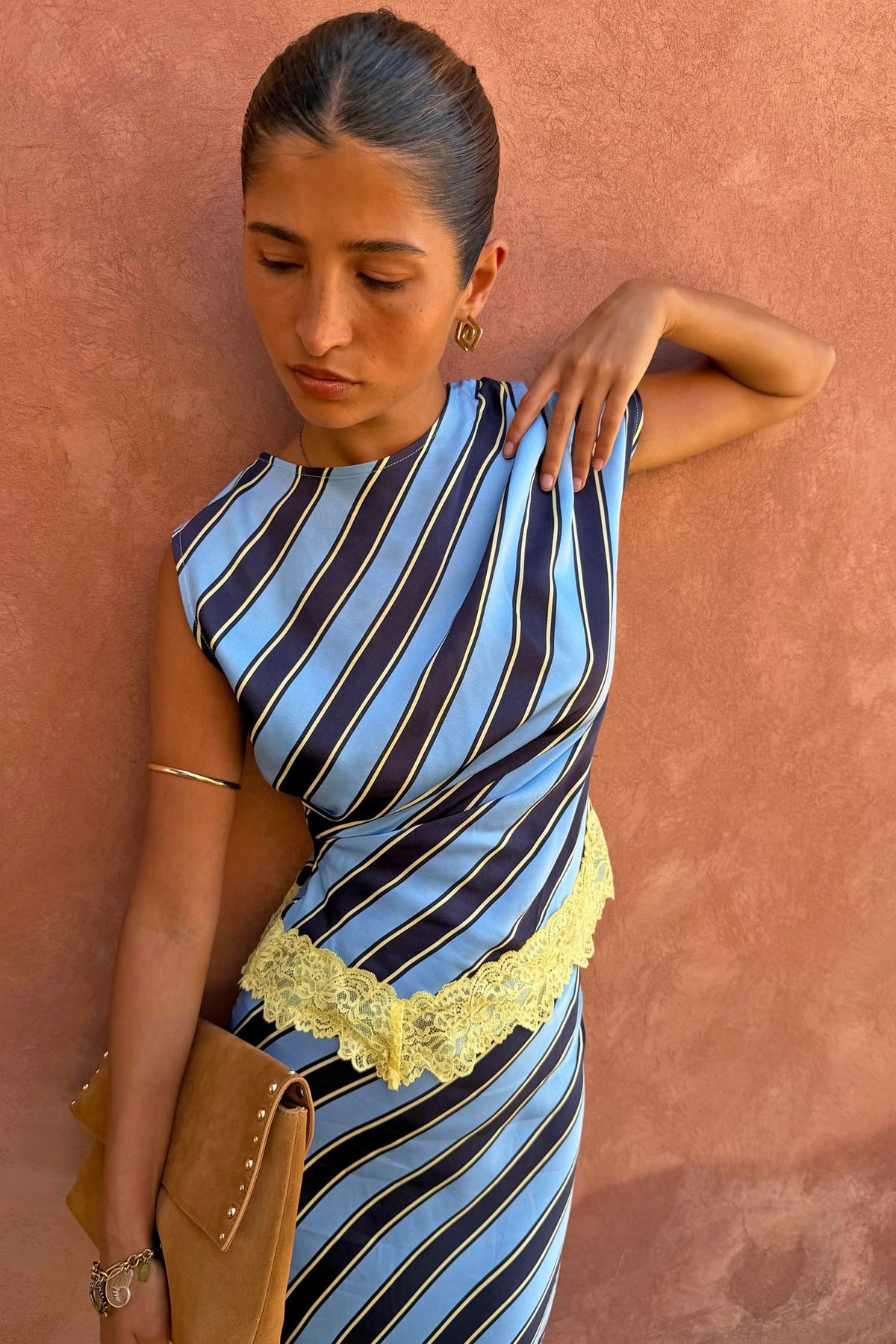 Stripe A-Symmetrical Top | Never Fully Dressed Latest