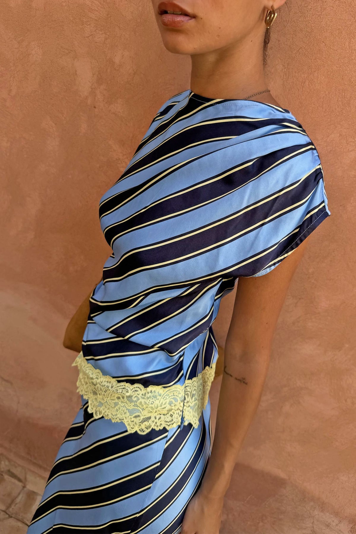 Stripe A-Symmetrical Top | Never Fully Dressed Latest