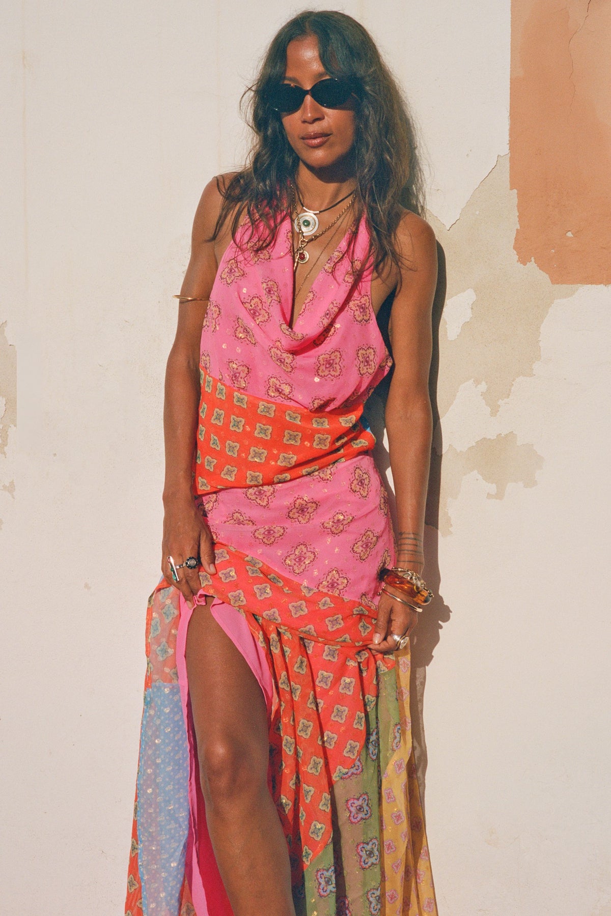 Pink Mix Tile Halter Top | Never Fully Dressed Smart Buy