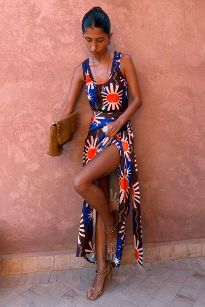 Chocolate & Blue Sun Jaspre Skirt | Never Fully Dressed Classic