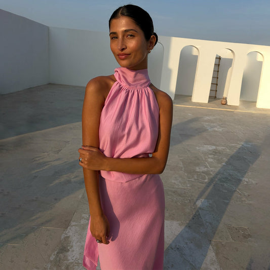 Pink Billie Multi-wear Halterneck Top | Never Fully Dressed Essential