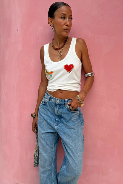 White Astra Scoop Neck Tank  London | Never Fully Dressed Best Seller