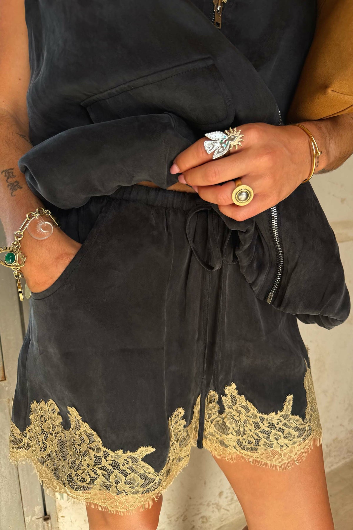 Grey Lace Maeva Shorts | Never Fully Dressed Best Seller