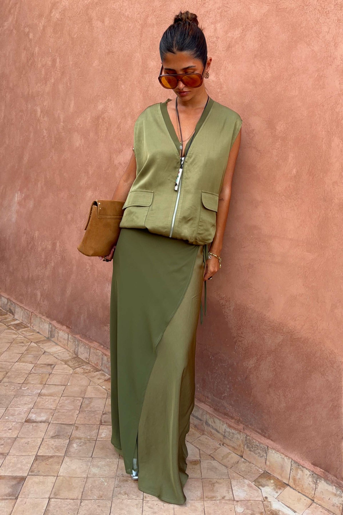 Olive Bubble Zip Vest | Never Fully Dressed Customer Favorite