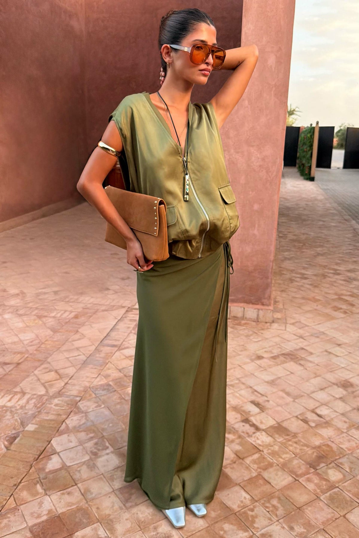 Olive Wrap Jojo Midi Skirt | Never Fully Dressed Value