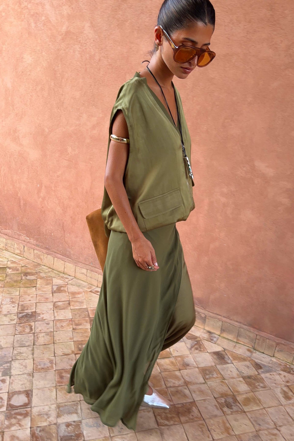 Olive Wrap Jojo Midi Skirt | Never Fully Dressed Value