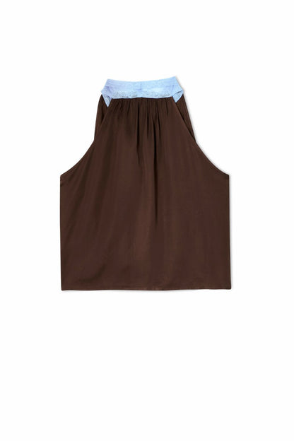 Chocolate Blue Lace Top | Never Fully Dressed Premium