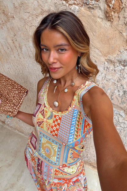 Dolce Vita Patchwork Ribbed Scoop Neck Tank - Never Fully Dressed | Never Fully Dressed Value
