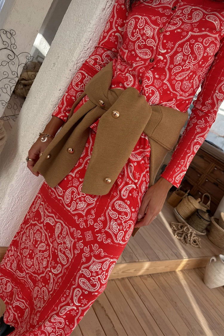 Red Bandana Rib Dorris Skirt | Never Fully Dressed Classic