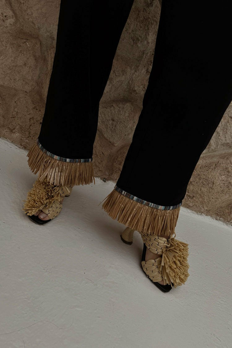Black Raffia Marra Trousers | Never Fully Dressed Value
