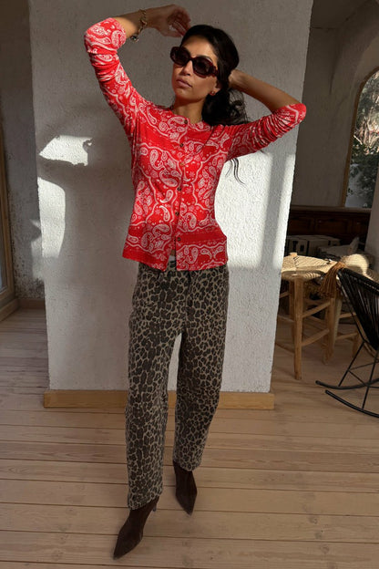 Red Bandana Alexa Cardigan | Never Fully Dressed Essential