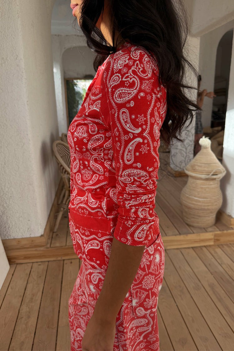 Red Bandana Alexa Cardigan | Never Fully Dressed Essential