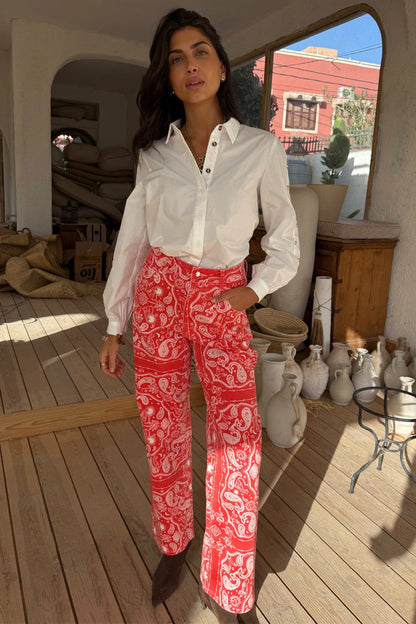 Red Bandana Jeans  London | Never Fully Dressed Hot Sale