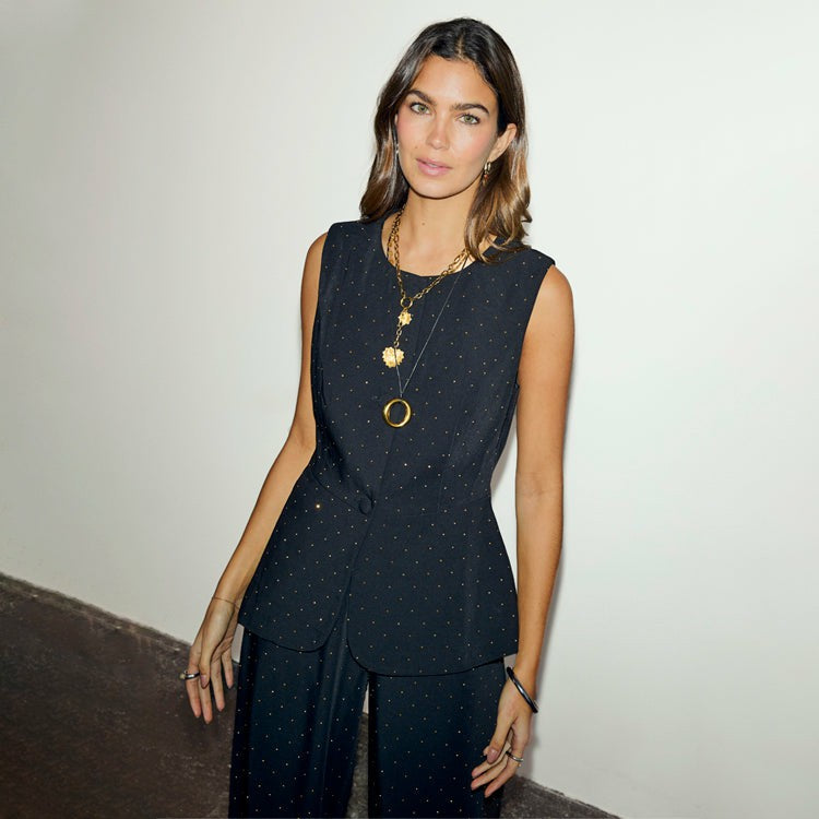 Black Hotfix Sol Waistcoat | Never Fully Dressed Signature