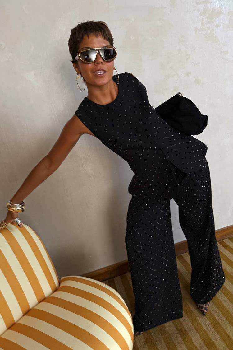 Black Hotfix Sol Waistcoat | Never Fully Dressed Signature