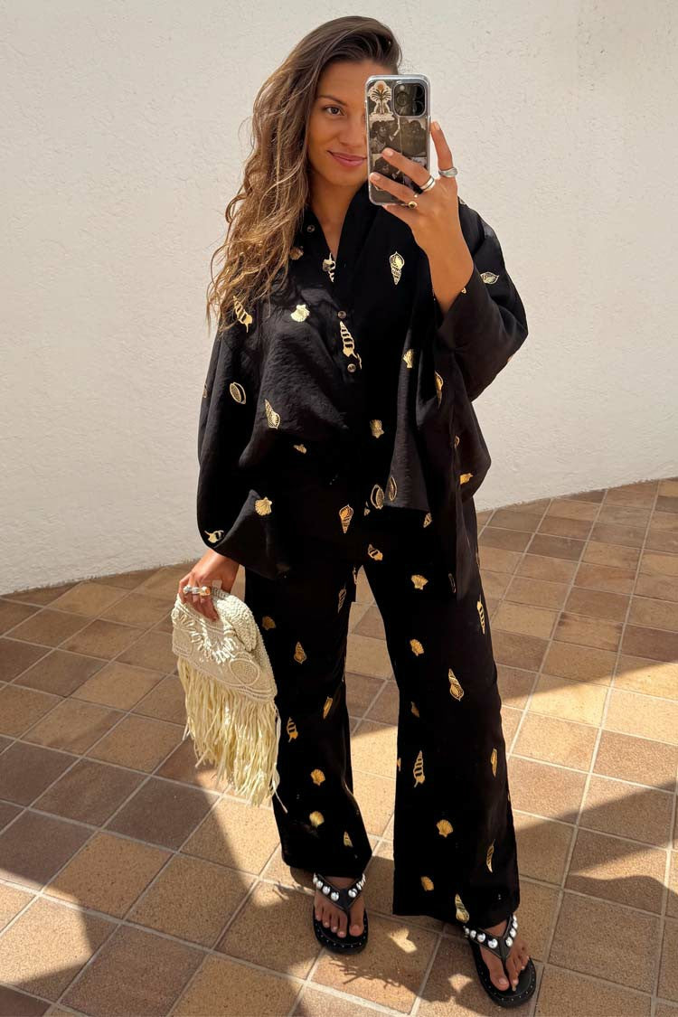 Black Shell Elissa Trousers | Never Fully Dressed Hot Sale
