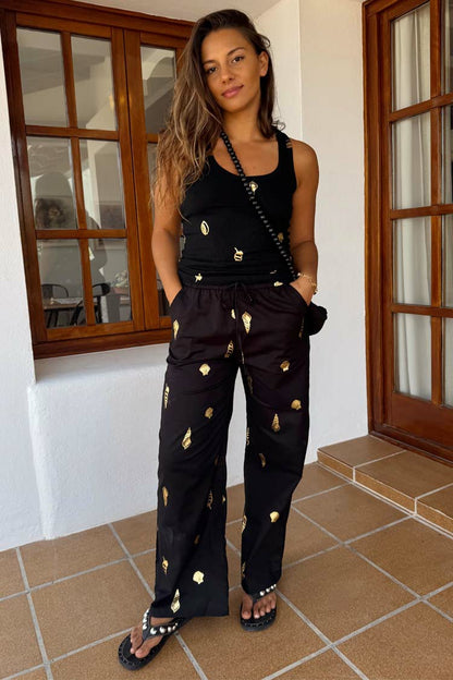 Black Shell Elissa Trousers | Never Fully Dressed Hot Sale