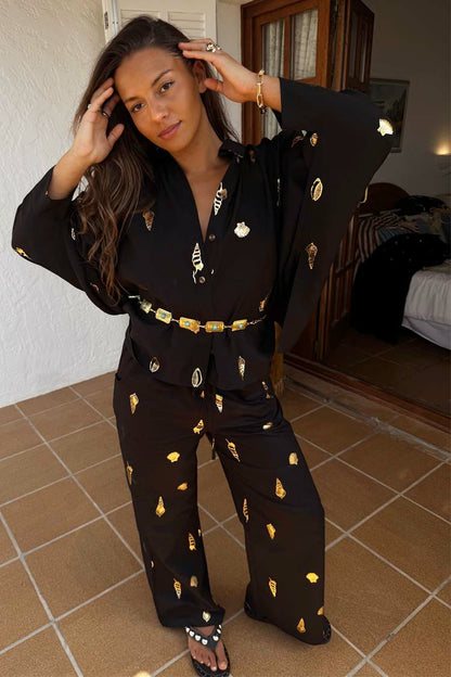 Black Shell Elissa Trousers | Never Fully Dressed Hot Sale