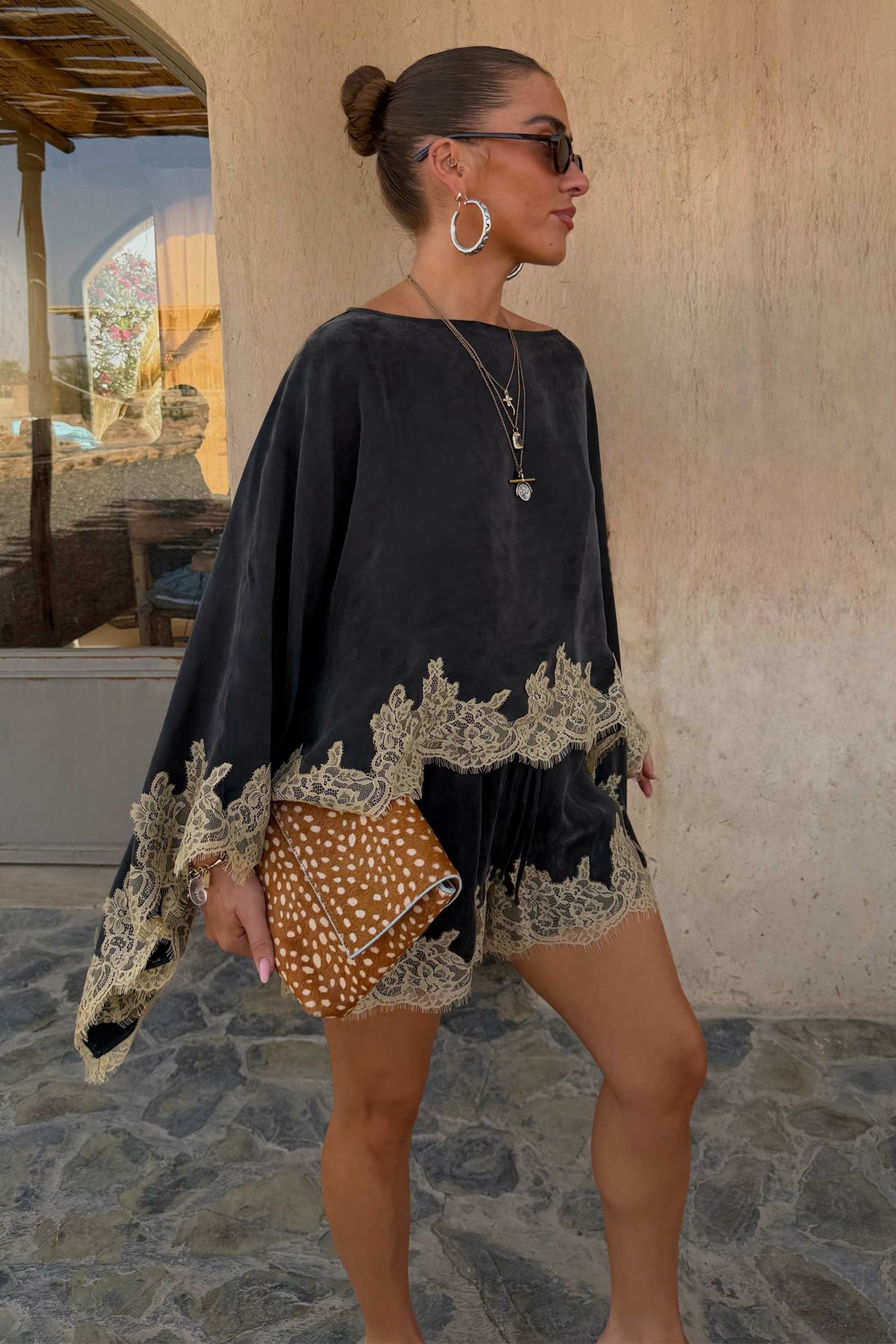 Grey Lace Trim Cape | Never Fully Dressed Classic