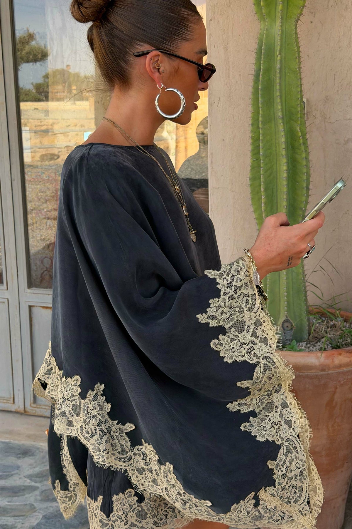 Grey Lace Trim Cape | Never Fully Dressed Classic