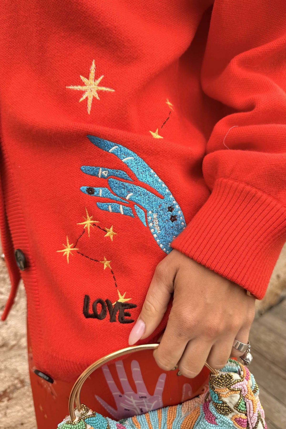 Red Celestial Cardigan | Never Fully Dressed Top Pick