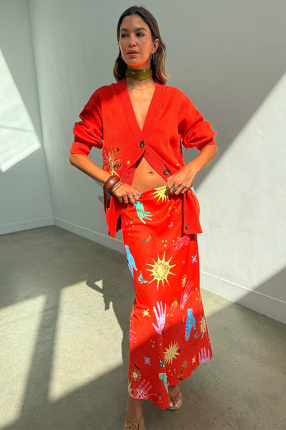 Red Celestial Cardigan | Never Fully Dressed Top Pick