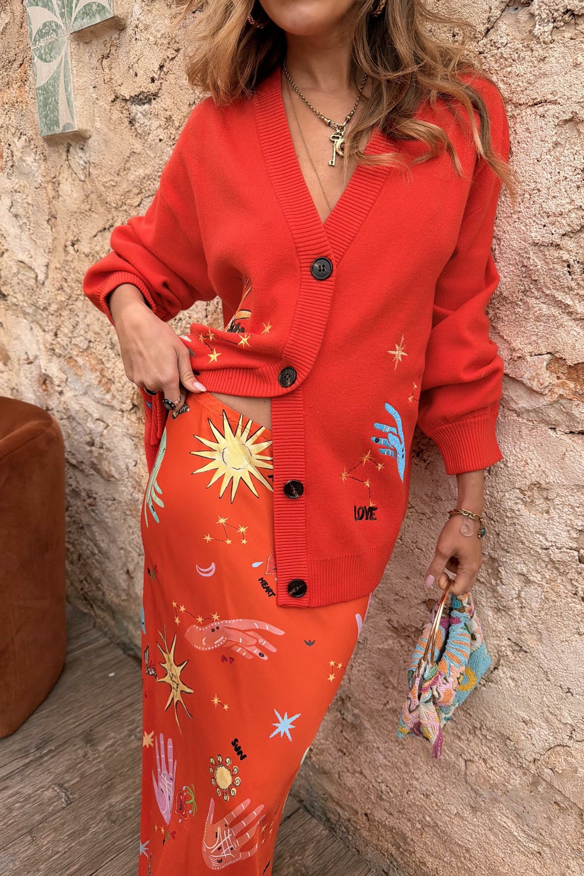 Red Celestial Cardigan | Never Fully Dressed Top Pick
