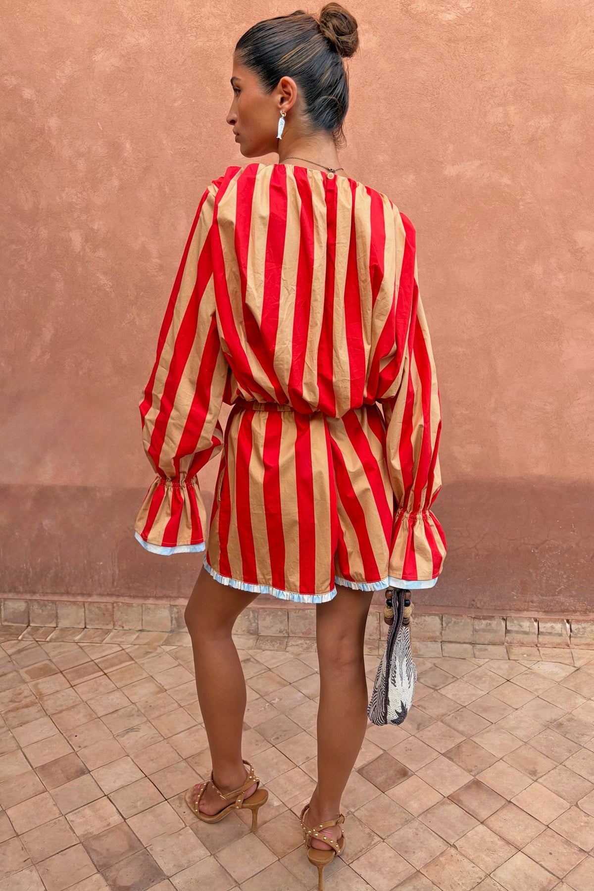Tomato Stripe Ellie Shorts | Never Fully Dressed Deals