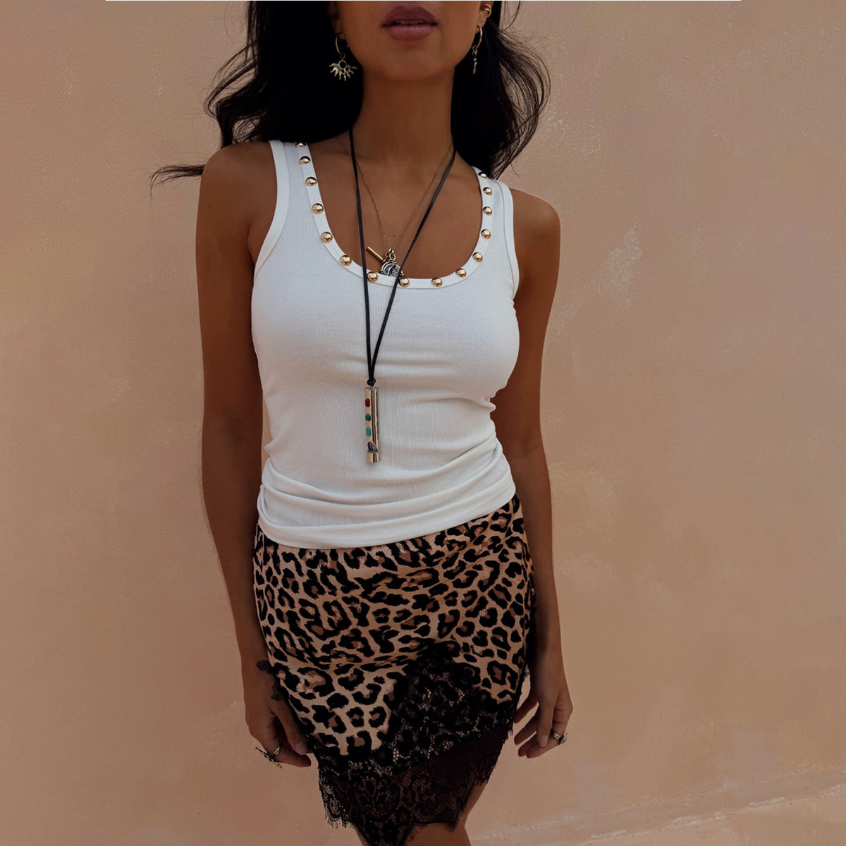 White Studded Rib Vest | Never Fully Dressed Hot Sale