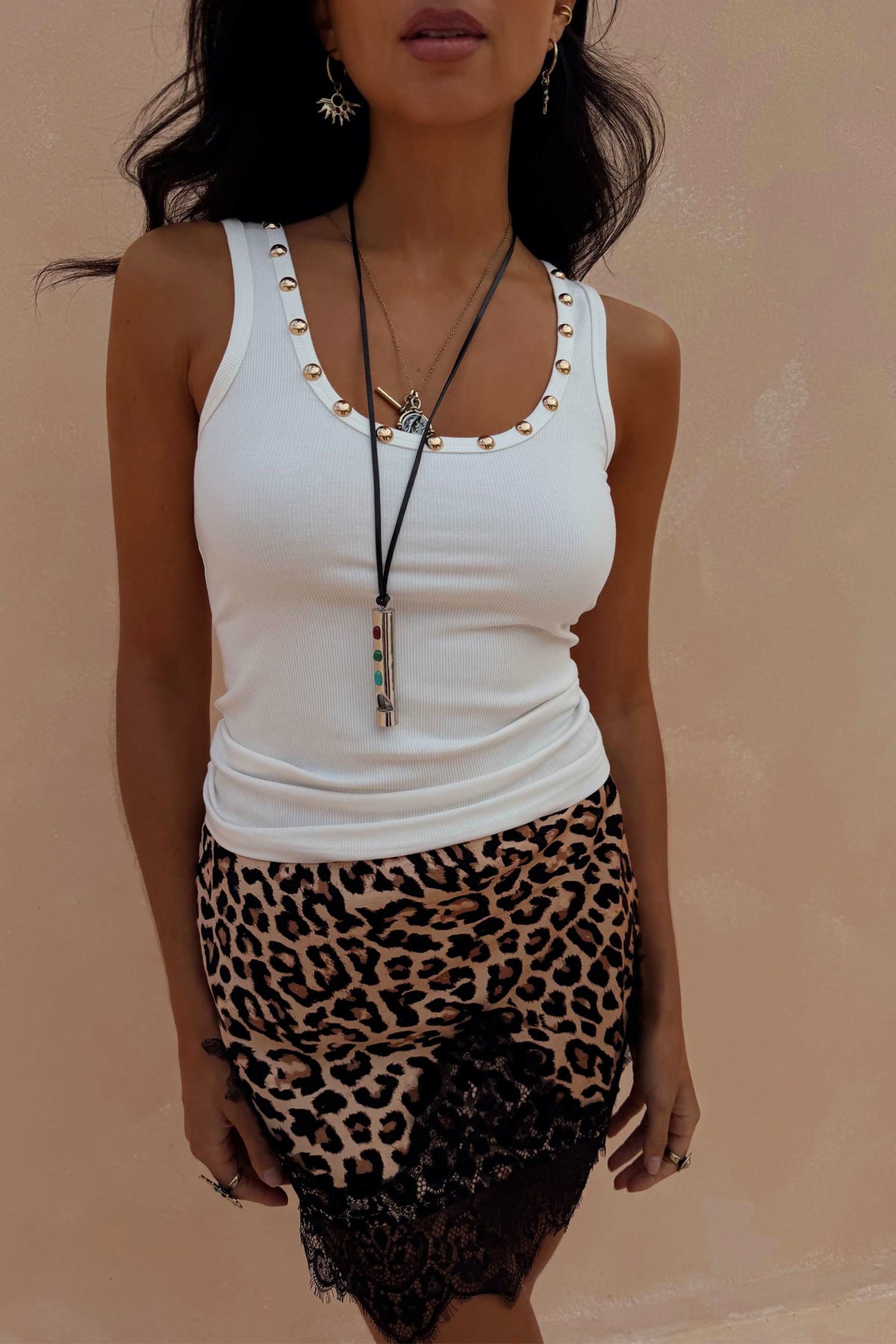 White Studded Rib Vest | Never Fully Dressed Hot Sale