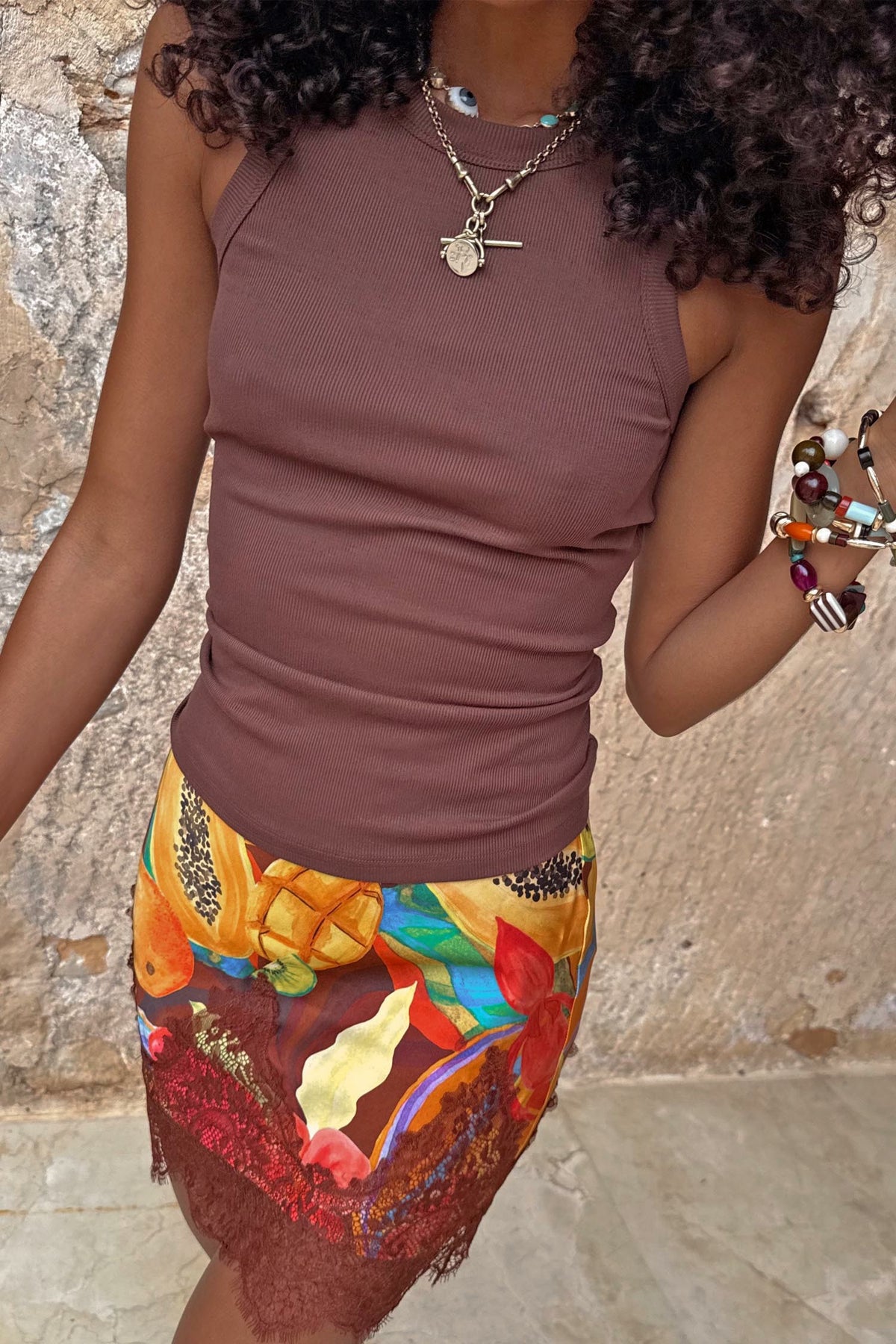 Chocolate Ribbed Tank | Never Fully Dressed Discount