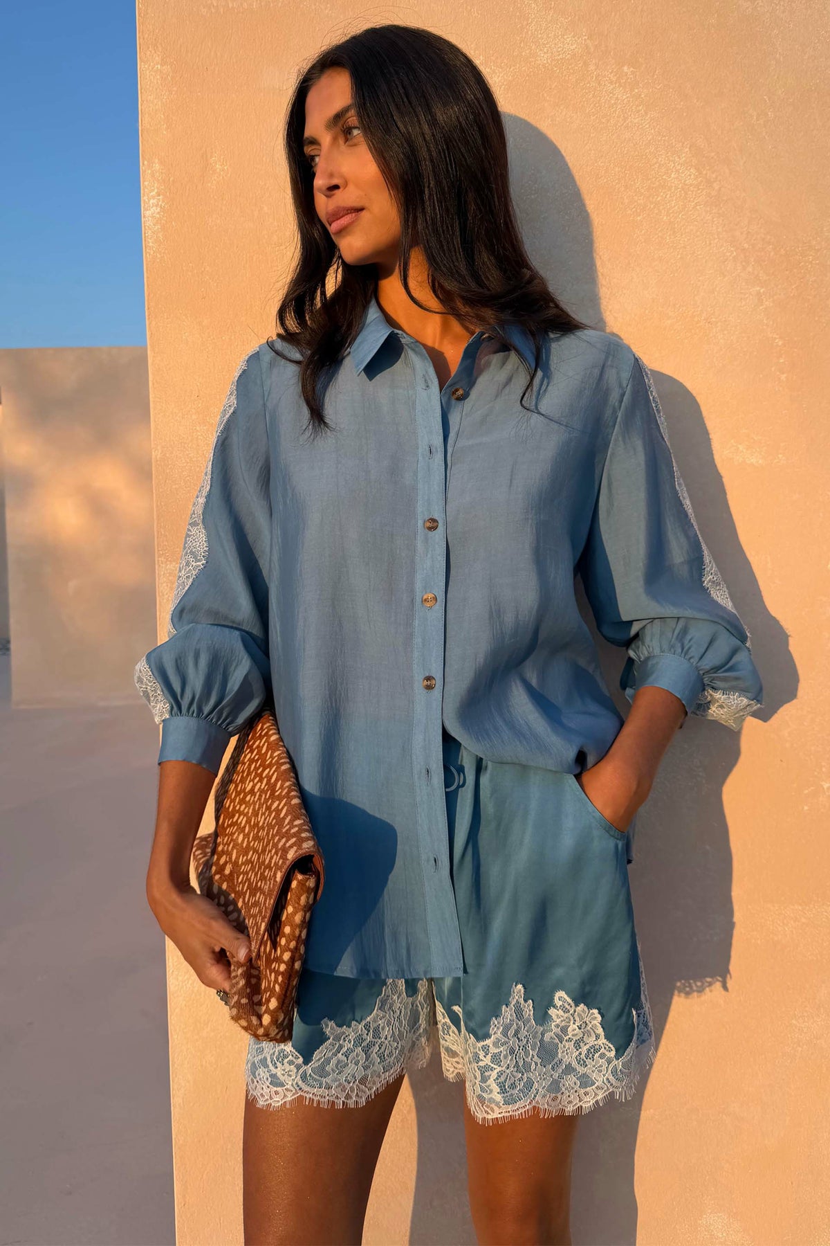 Blue Lace Marley Shirt | Never Fully Dressed Special Offer