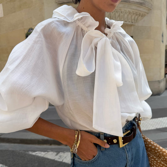White Ruffle Shirt | Never Fully Dressed Everyday