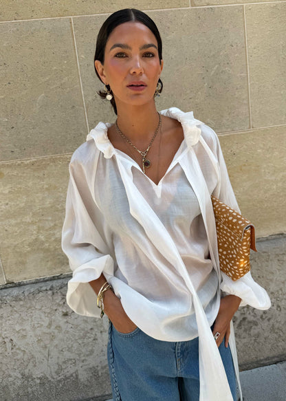 White Ruffle Shirt | Never Fully Dressed Everyday