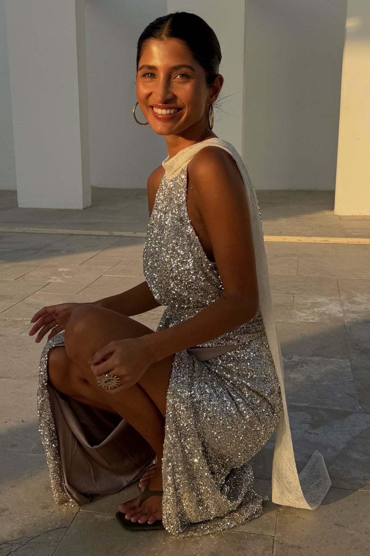 Sequin Lily Top - Silver | Never Fully Dressed Recommended
