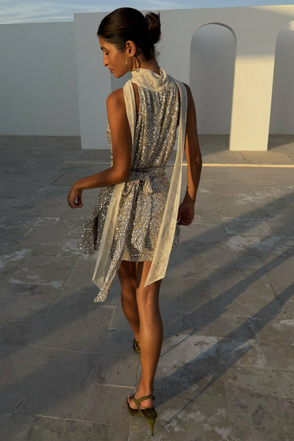 Sequin Lily Top - Silver | Never Fully Dressed Recommended