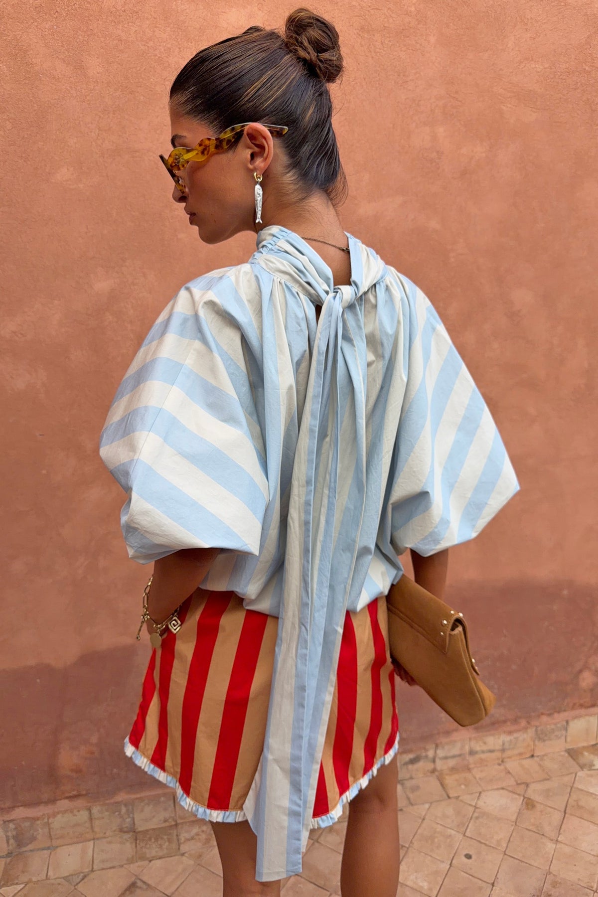 Blue Stripe Batwing Blouse | Never Fully Dressed Essential