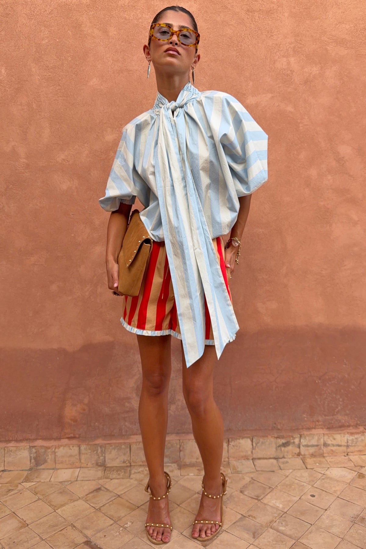 Blue Stripe Batwing Blouse | Never Fully Dressed Essential