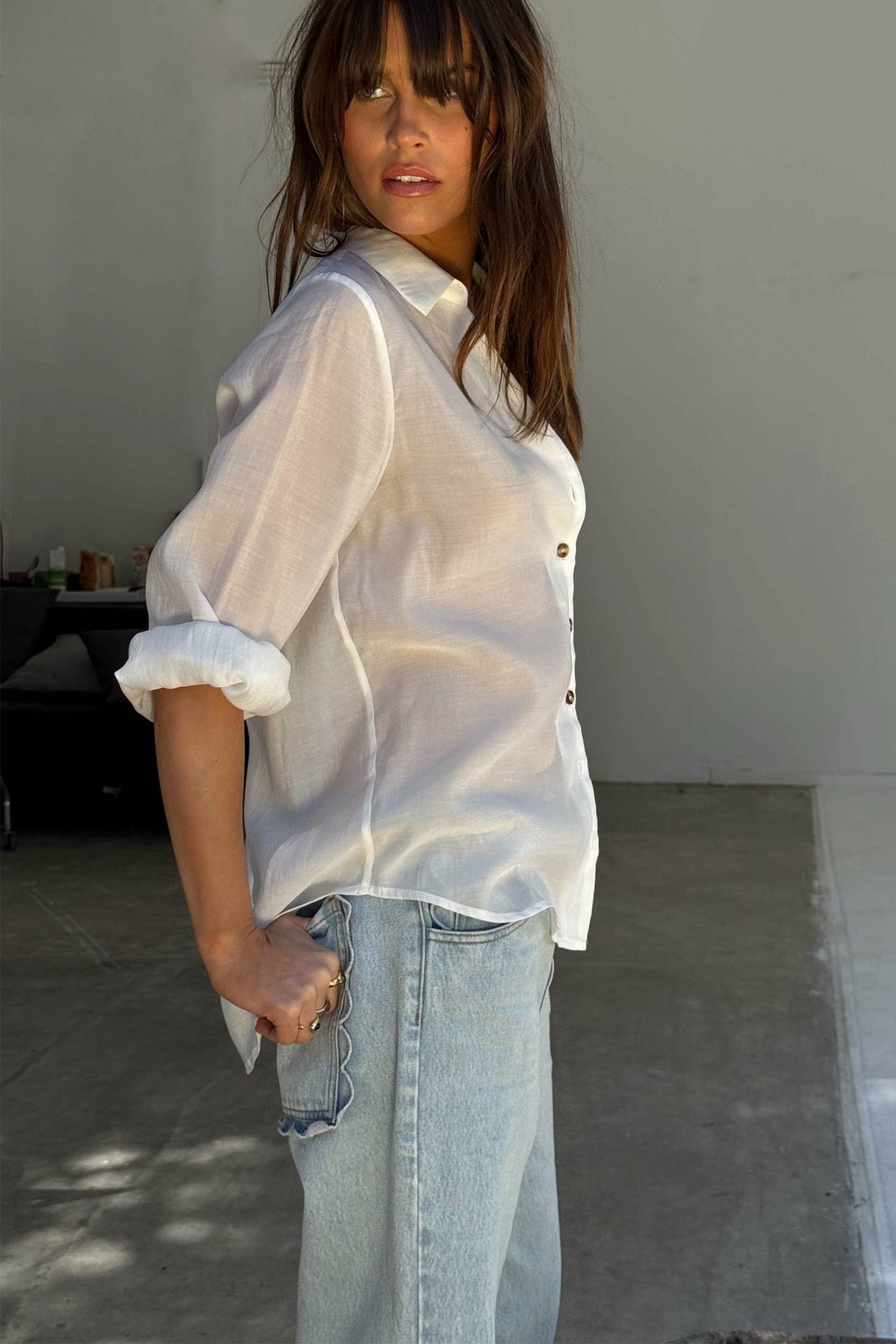 White Miley Oversized Shirt | Never Fully Dressed Everyday