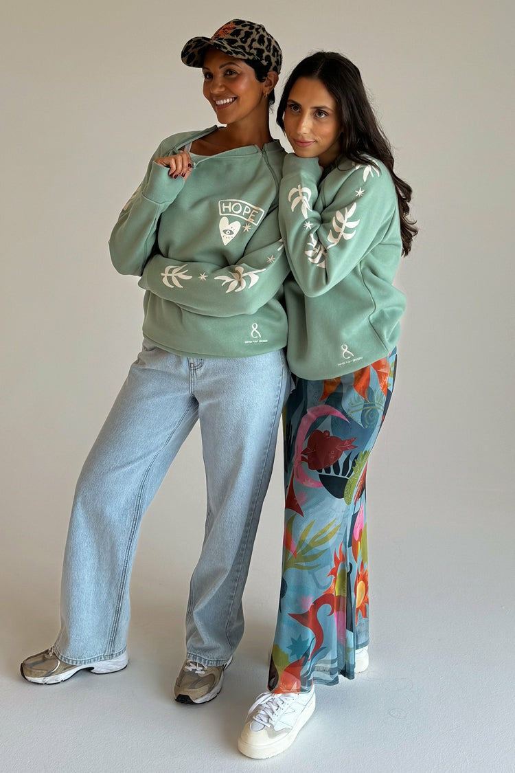 Sage Sundazed Accessible Sweatshirt - NFD x Porto&Bello - Never Fully Dressed | Never Fully Dressed New