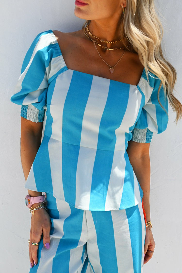 Blue Stripe Kiki Top | Never Fully Dressed Everyday