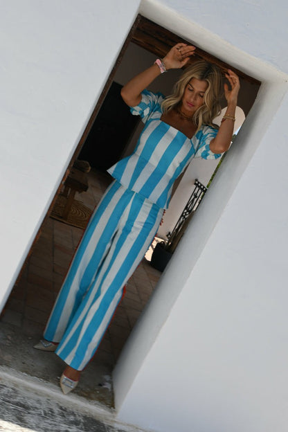 Blue Stripe Kiki Top | Never Fully Dressed Everyday