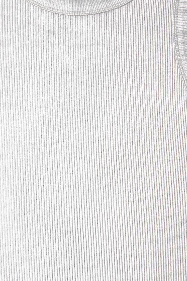 Silver Ribbed Tank Top | Never Fully Dressed Hot Sale