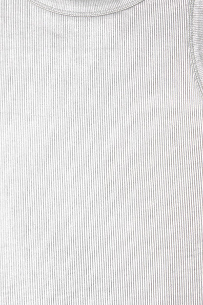 Silver Ribbed Tank Top | Never Fully Dressed Hot Sale