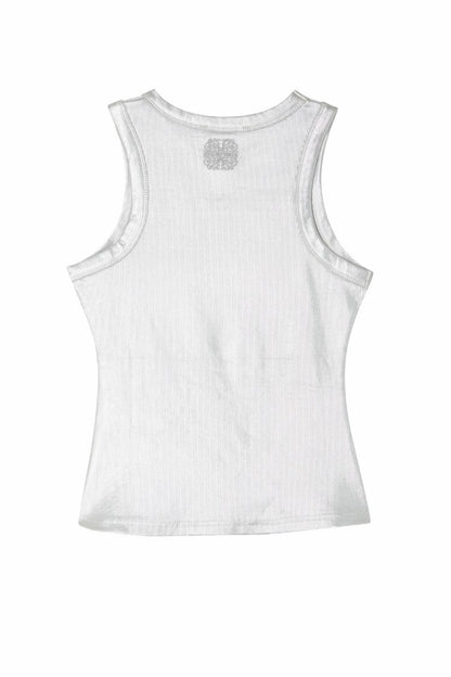 Silver Ribbed Tank Top | Never Fully Dressed Hot Sale