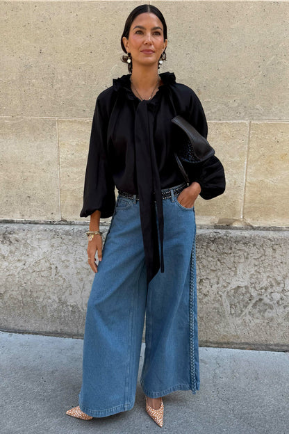 Black Ruffle Shirt | Never Fully Dressed Smart Buy