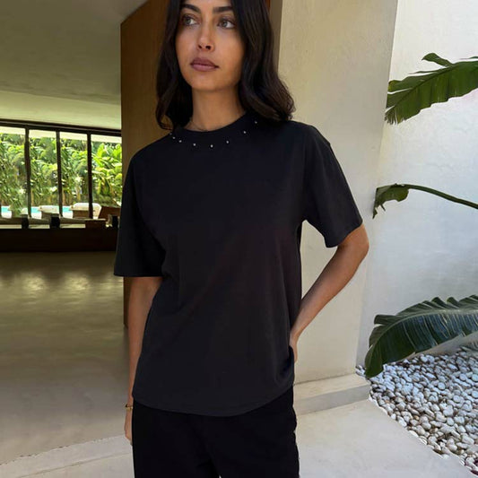 Black Studded T-Shirt | Never Fully Dressed Everyday