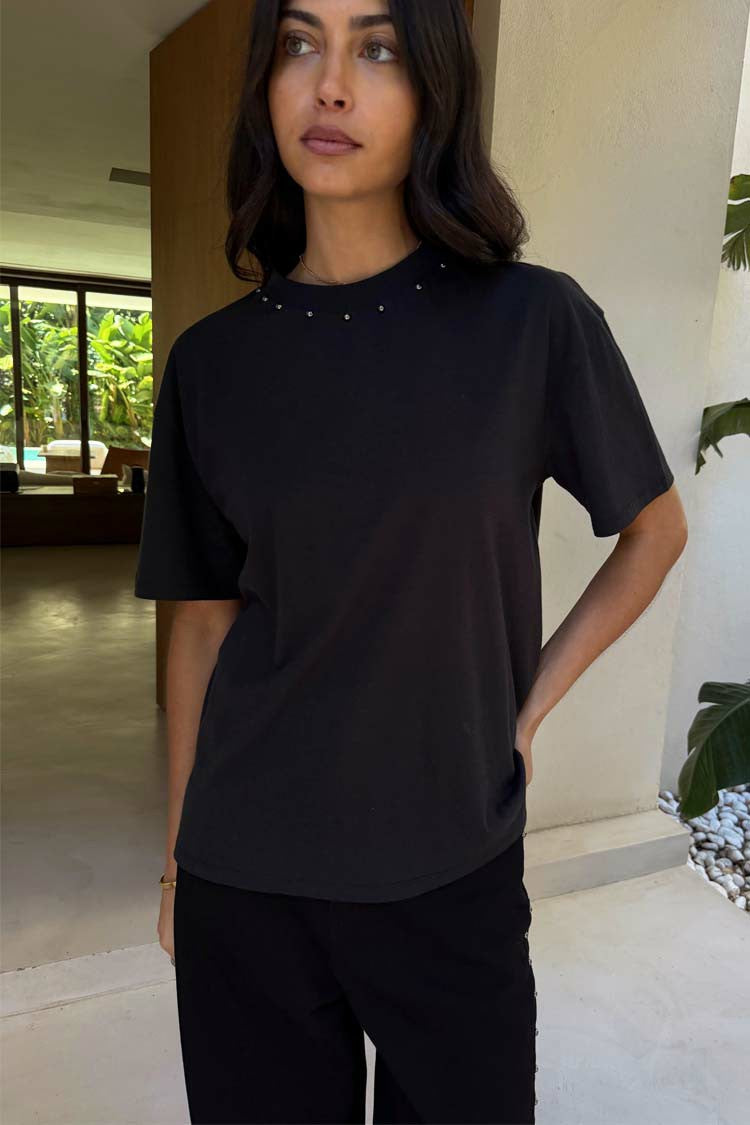 Black Studded T-Shirt | Never Fully Dressed Everyday