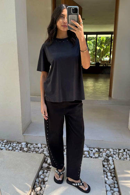 Black Studded T-Shirt | Never Fully Dressed Everyday